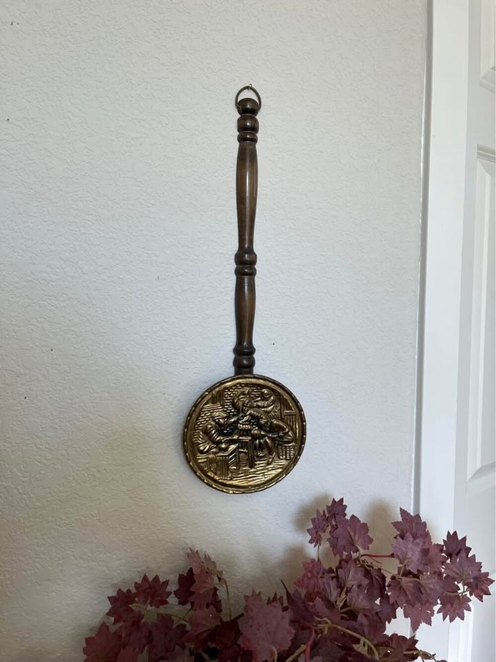 Vintage Brass Bed Warmer Wall Decor